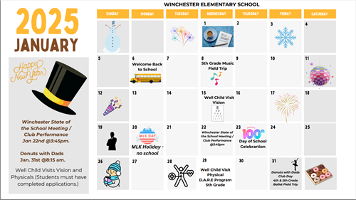 WES JANUARY 2025 CALENDAR